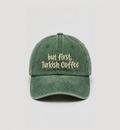 Düz yıkamalı Şapka/ But first Turkish Coffee-Yeşil