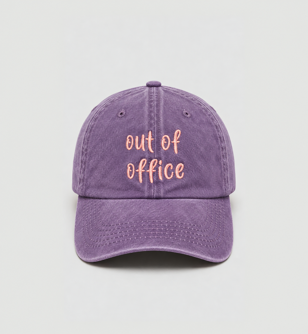 Düz yıkamalı Şapka/ Out Of Office- Mor