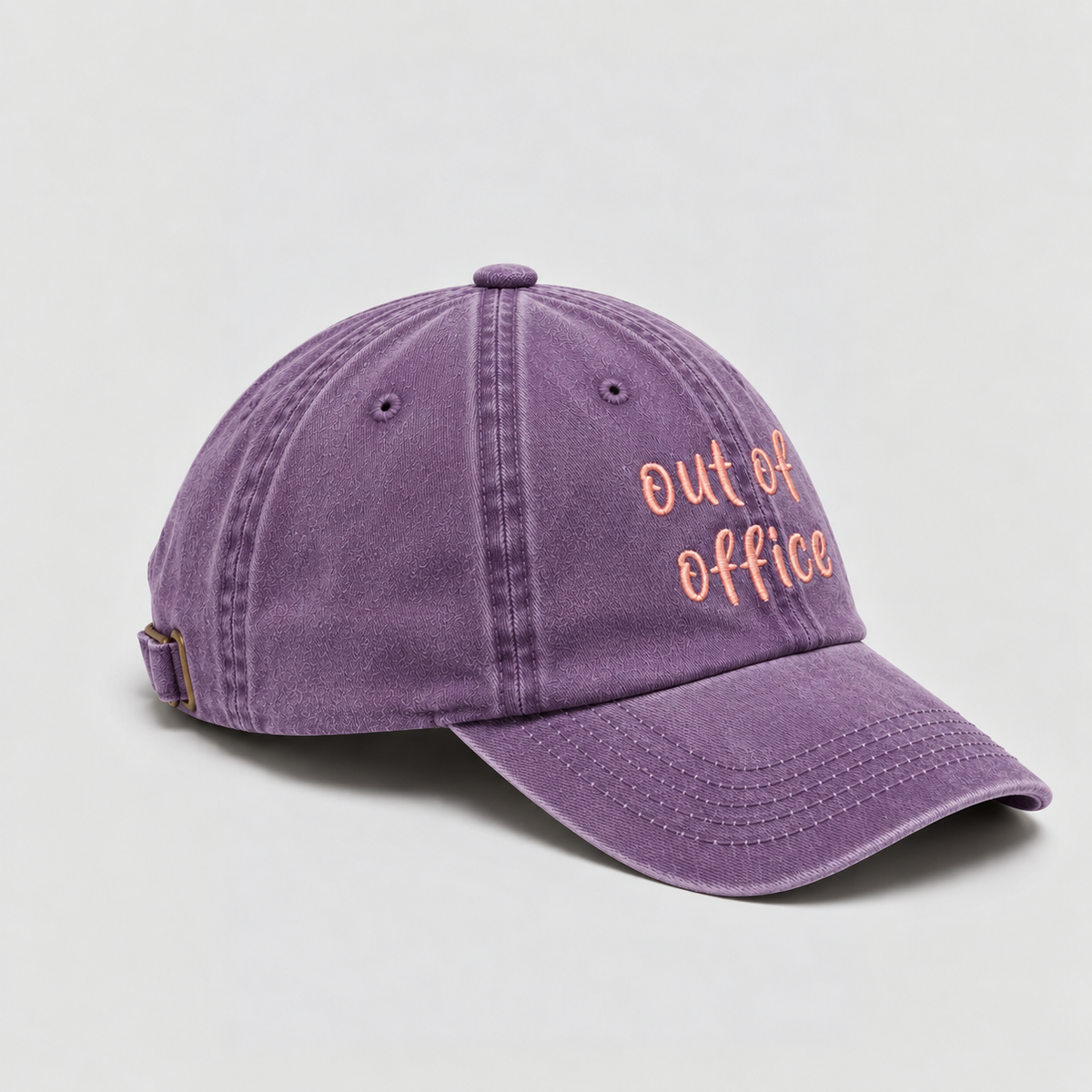 Düz yıkamalı Şapka/ Out Of Office- Mor