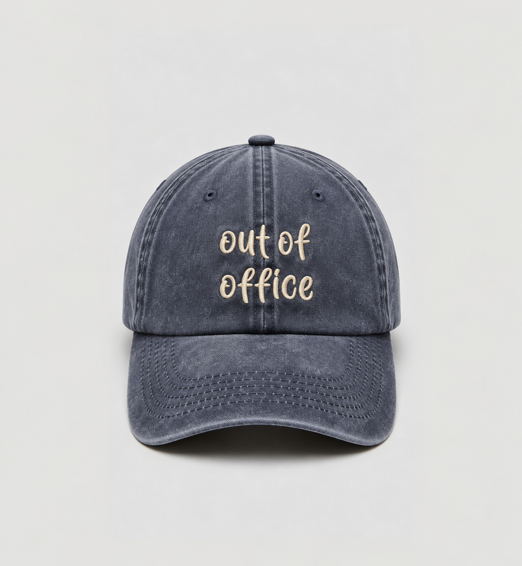 Düz yıkamalı Şapka/ Out Of Office- Lacivert