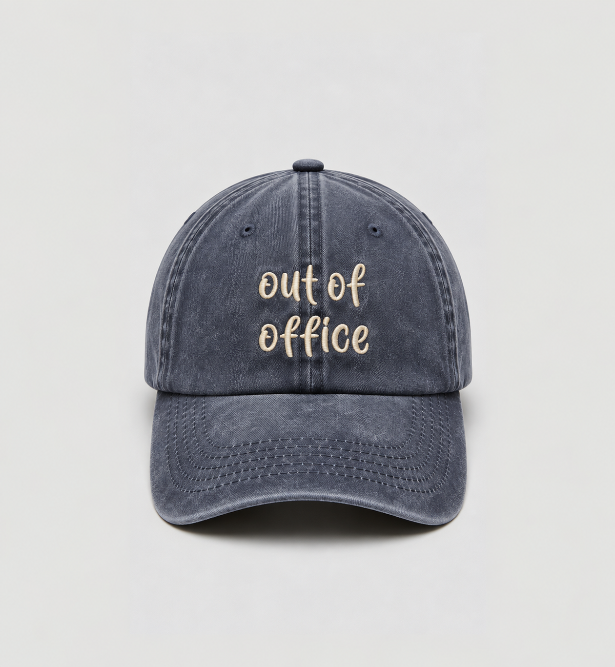 Düz yıkamalı Şapka/ Out Of Office- Lacivert