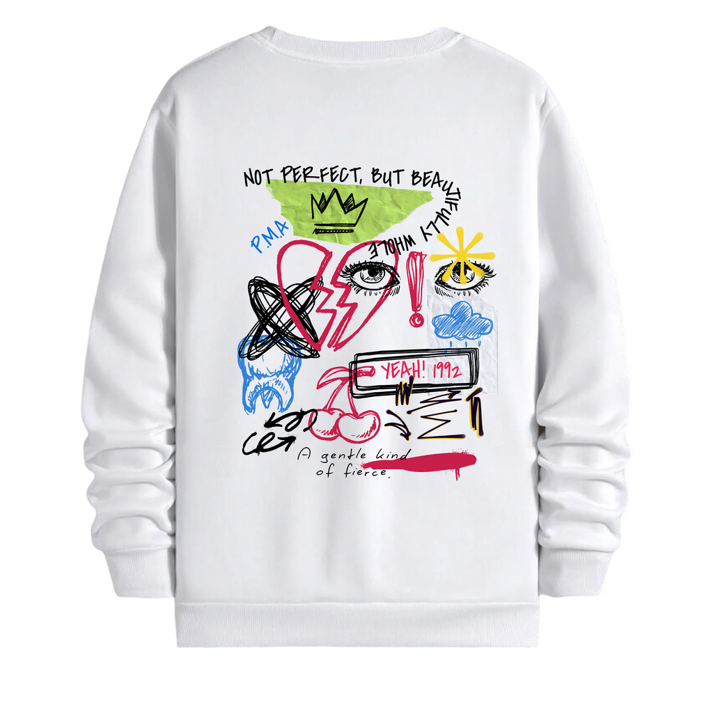 TOBU Unisex / Regular Şardonlu Sweatshirt / Not Perfect
