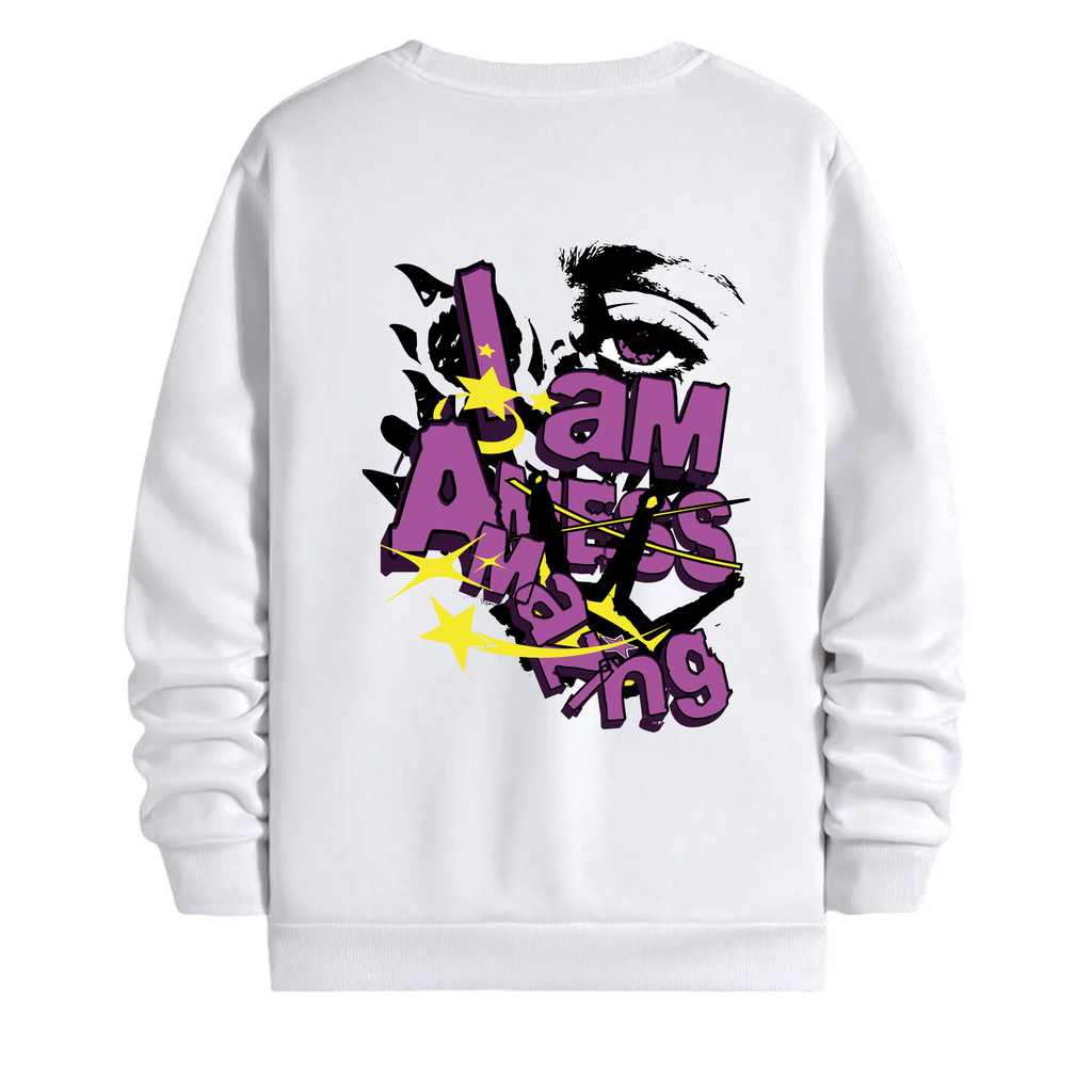 TOBU Unisex / Regular Şardonlu Sweatshirt / I am Amazing