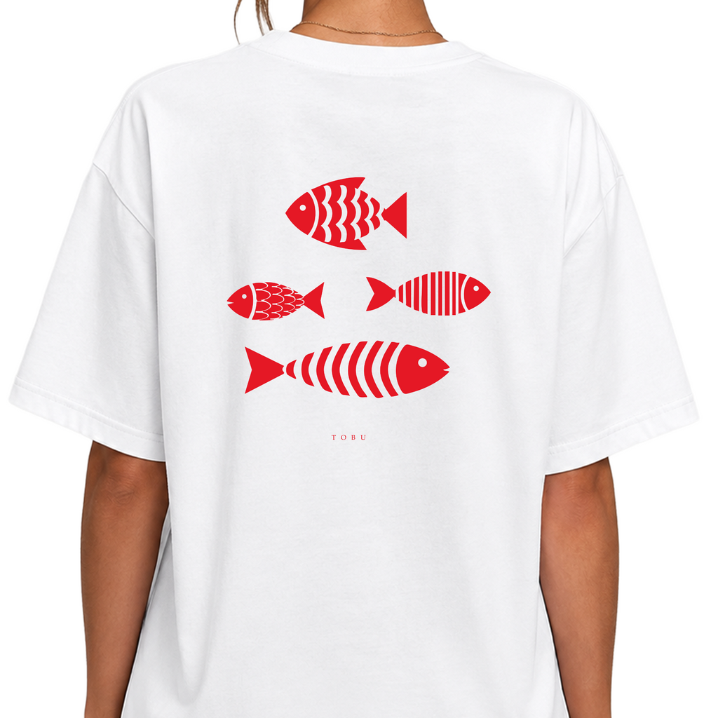 Oversize T-shirt / Tobu Studio / Traditional fish