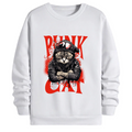 TOBU Unisex / Regular Şardonlu Sweatshirt / Punk Cat