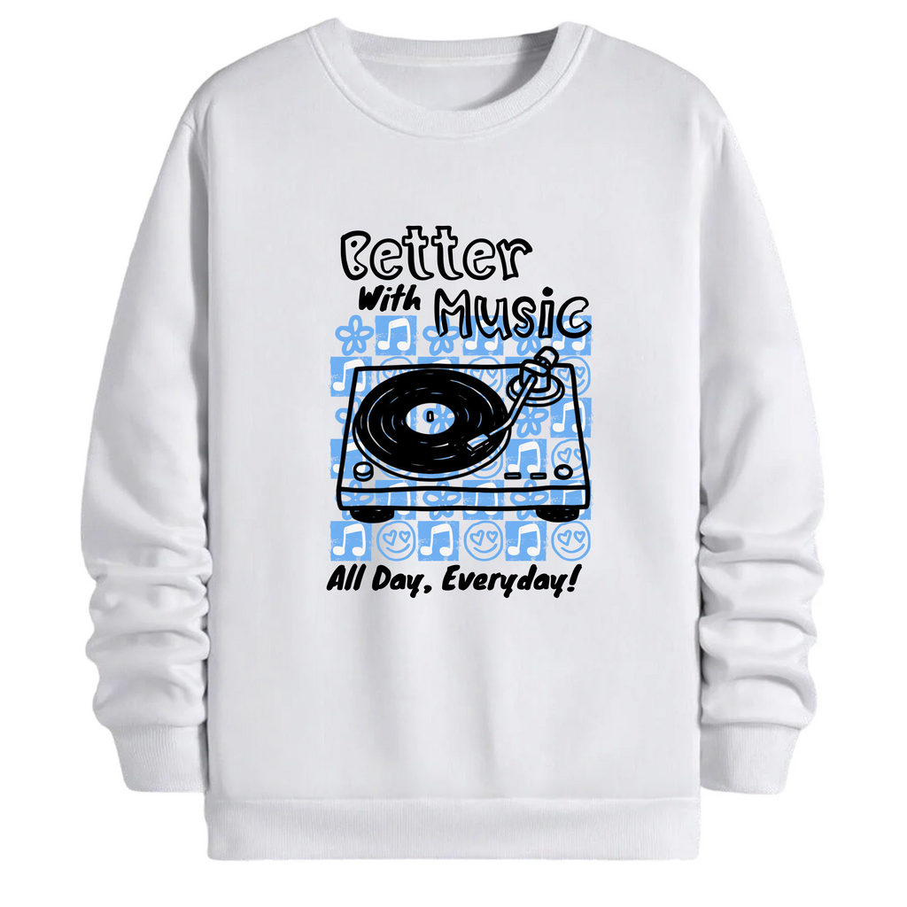 TOBU Unisex / Regular Şardonlu Sweatshirt / Better with Music
