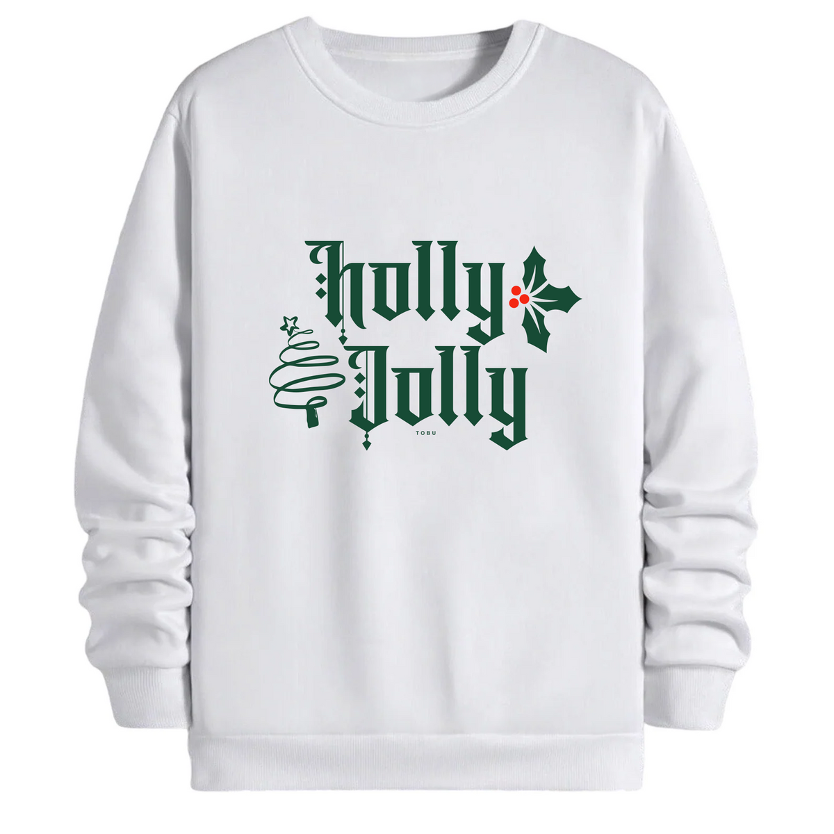 TOBU Unisex / Regular Şardonlu Sweatshirt / Holly Jolly