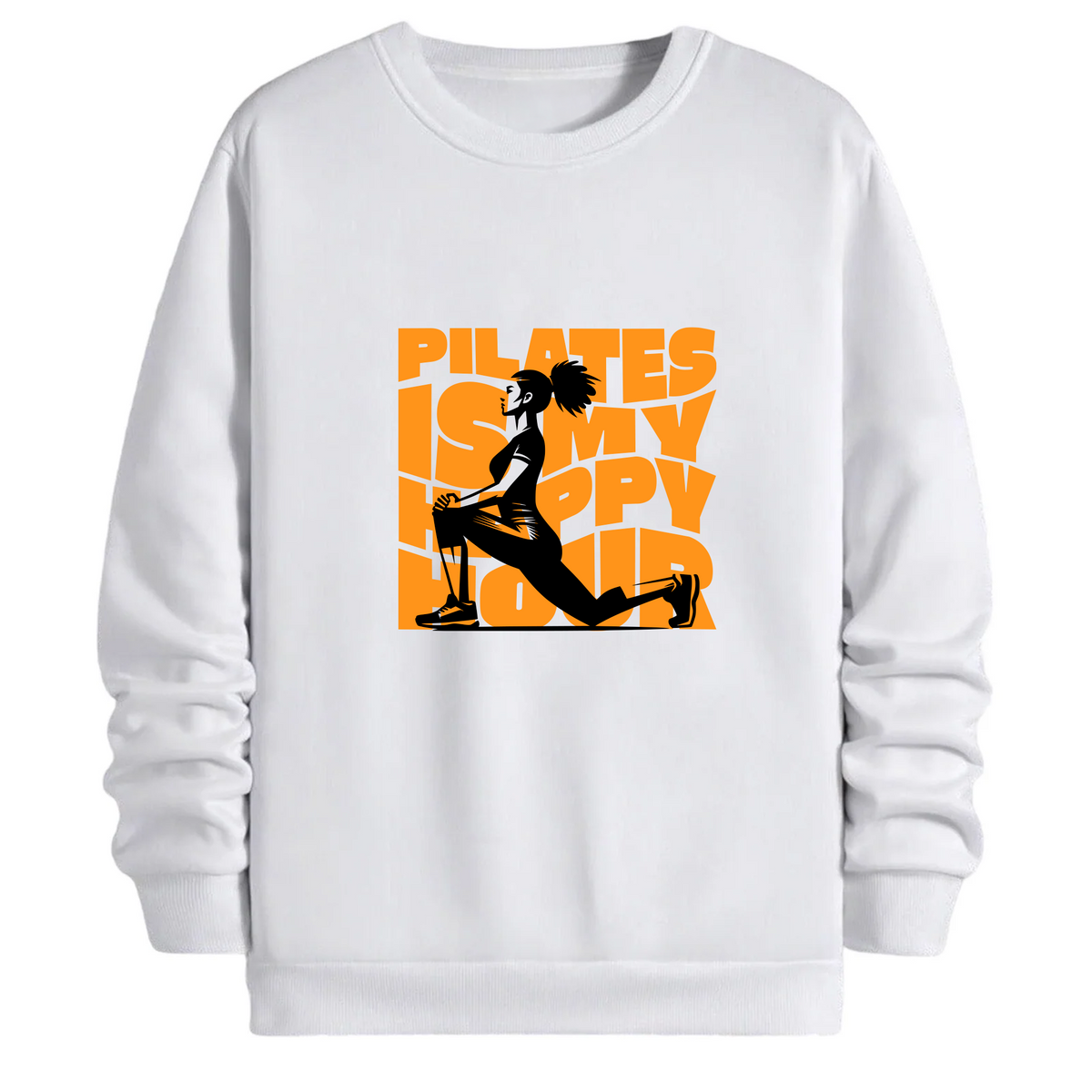 TOBU Unisex / Regular Şardonlu Sweatshirt / Pilates is my Happy Hour