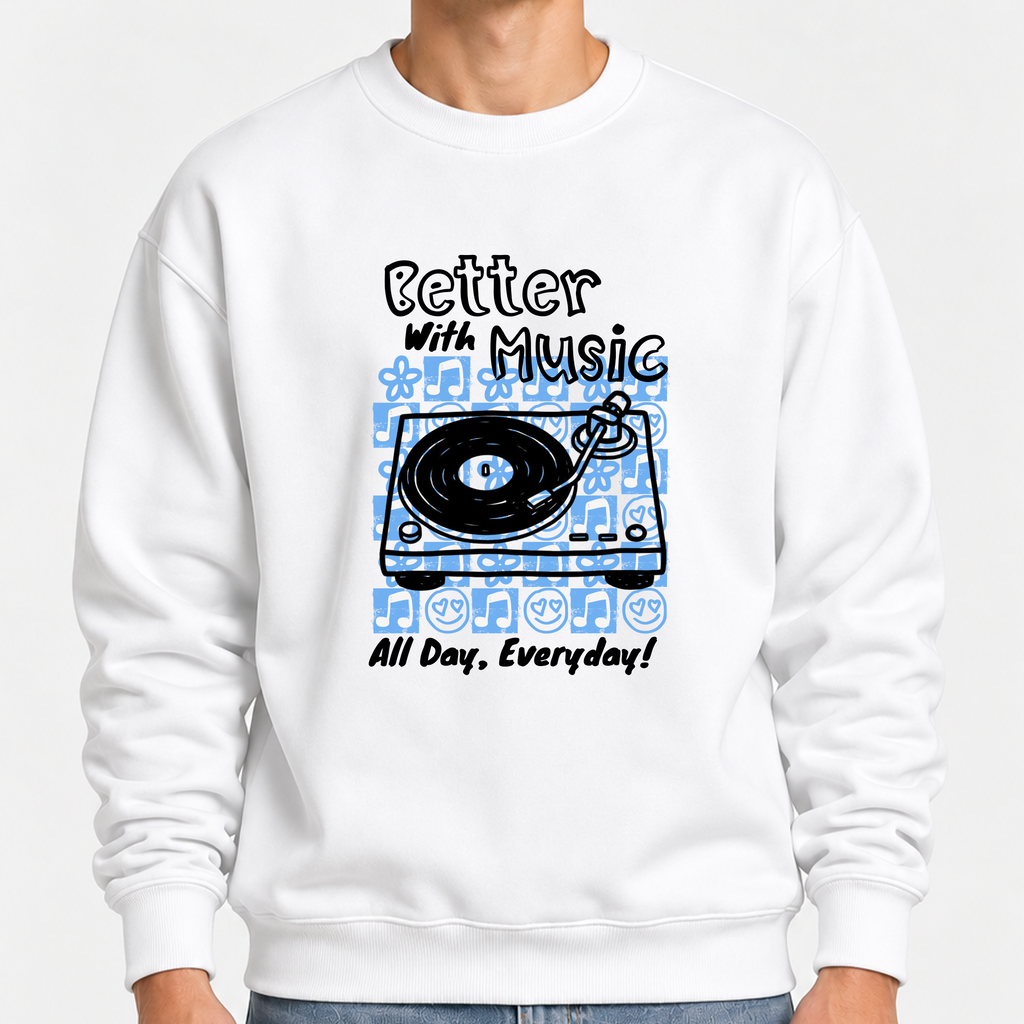 TOBU Unisex / Regular Şardonlu Sweatshirt / Better with Music