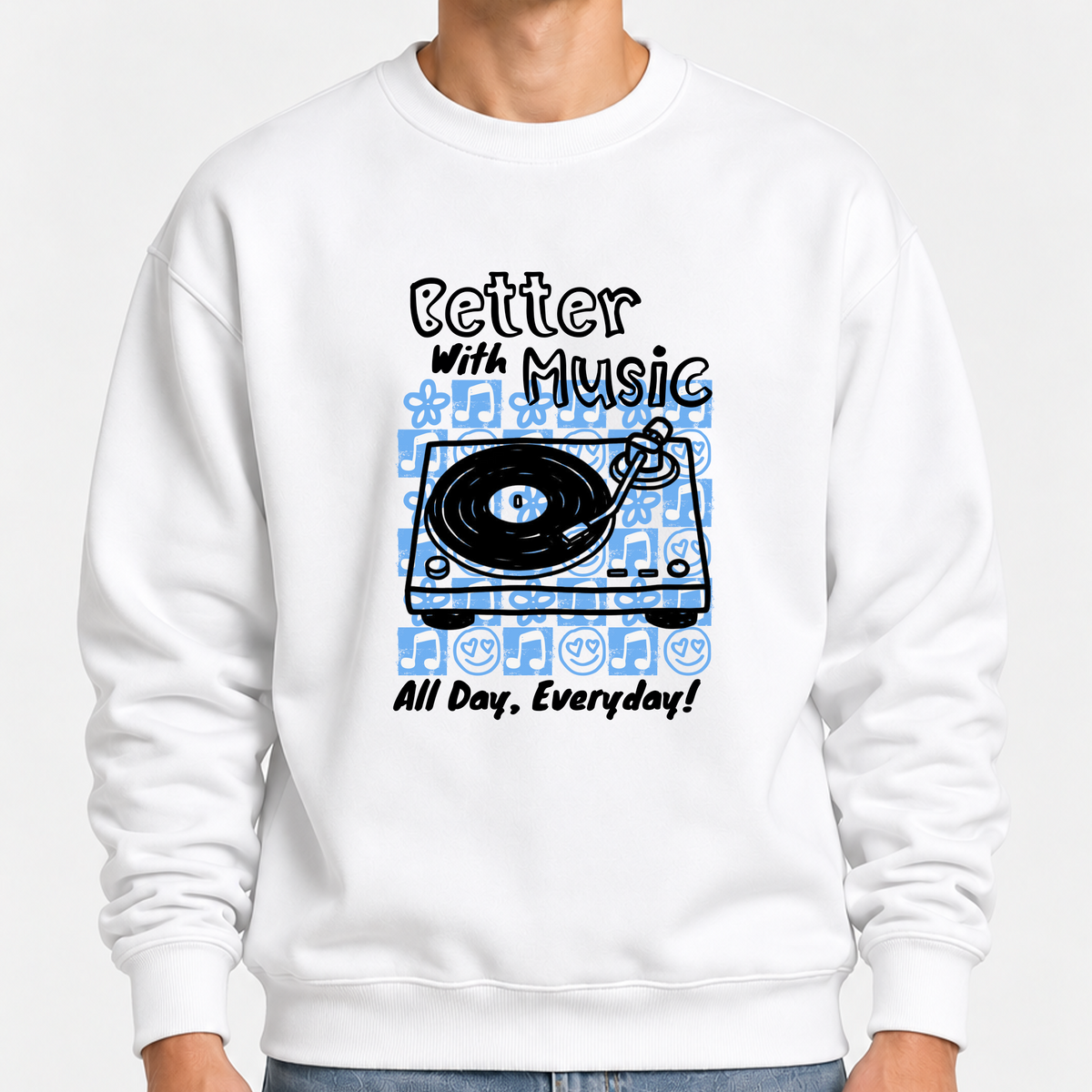 TOBU Unisex / Regular Şardonlu Sweatshirt / Better with Music