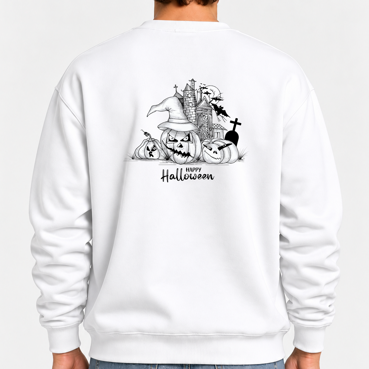 TOBU Unisex / Regular Şardonlu Sweatshirt / Happy Hallowen