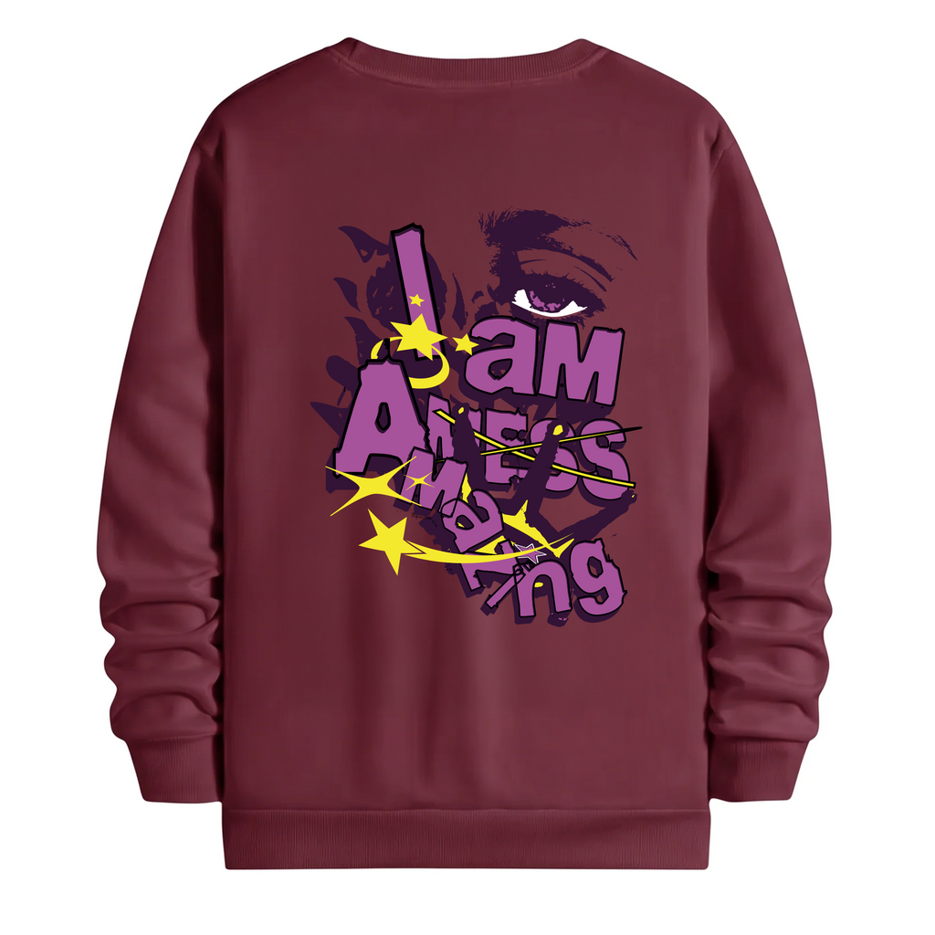 TOBU Unisex / Regular Şardonlu Sweatshirt / I am Amazing
