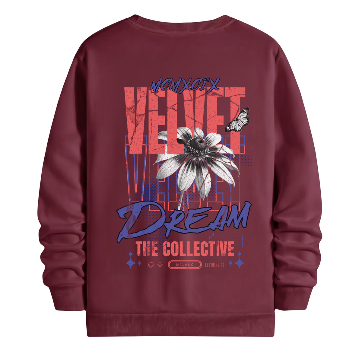 TOBU Unisex / Regular Şardonlu Sweatshirt / Velvet