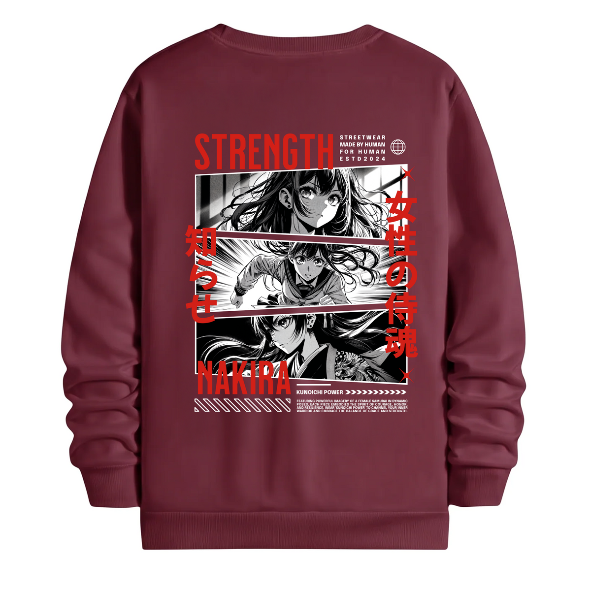 TOBU Unisex / Regular Şardonlu Sweatshirt / Strength