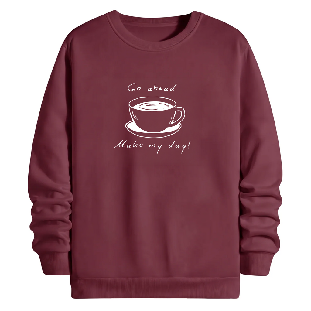 TOBU Unisex / Regular Şardonlu Sweatshirt / Make my day!