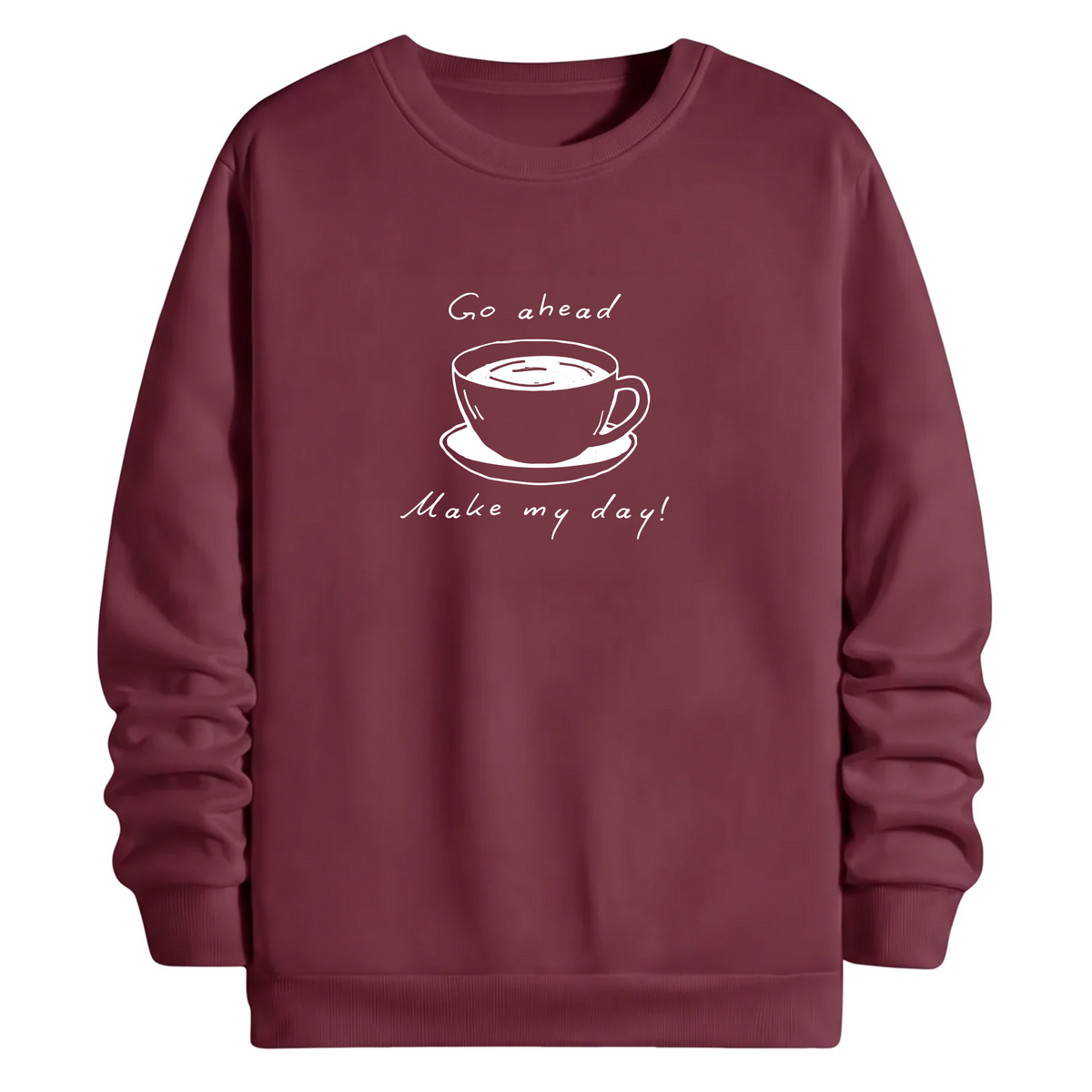 TOBU Unisex / Regular Şardonlu Sweatshirt / Make my day!