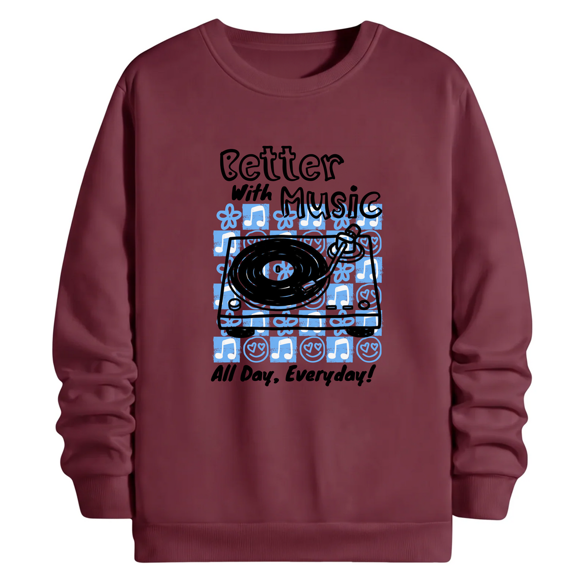 TOBU Unisex / Regular Şardonlu Sweatshirt / Better with Music