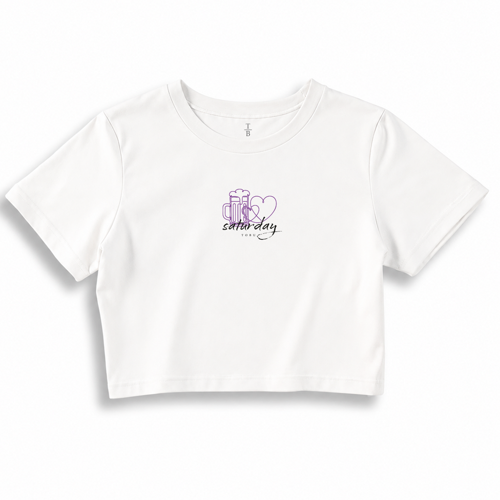 Kadın Crop T-shirt / Saturday