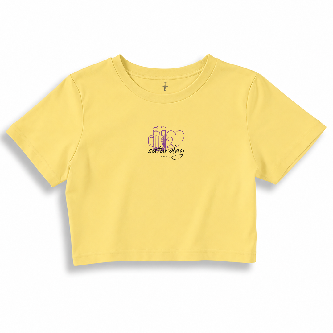 Kadın Crop T-shirt / Saturday