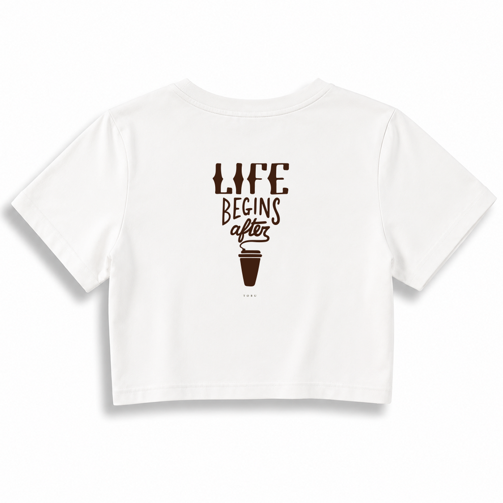 Kadın Crop T-shirt / Coffee time