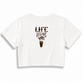 Kadın Crop T-shirt / Coffee time