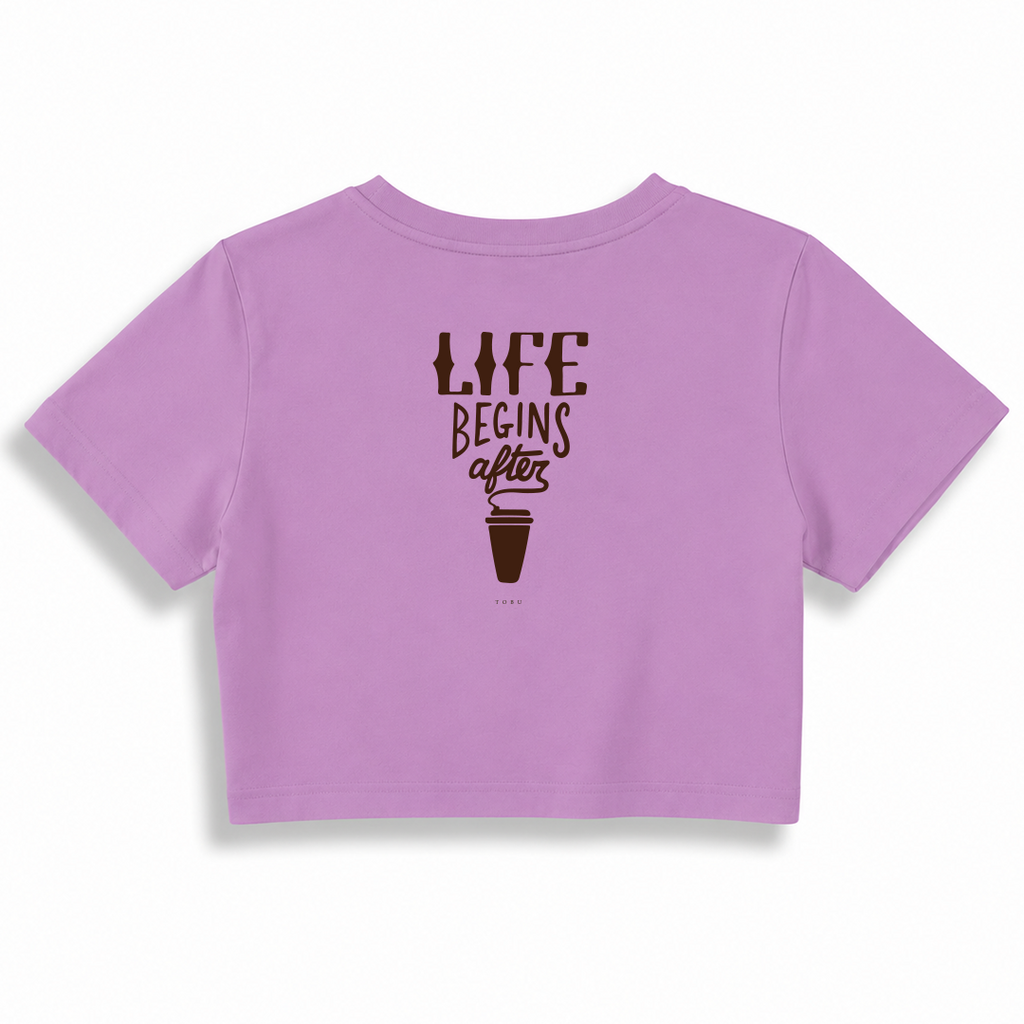 Kadın Crop T-shirt / Coffee time