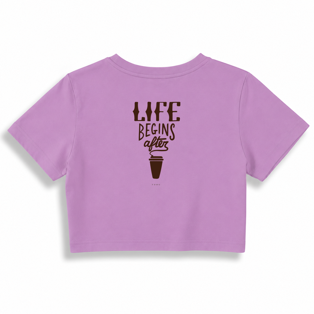 Kadın Crop T-shirt / Coffee time