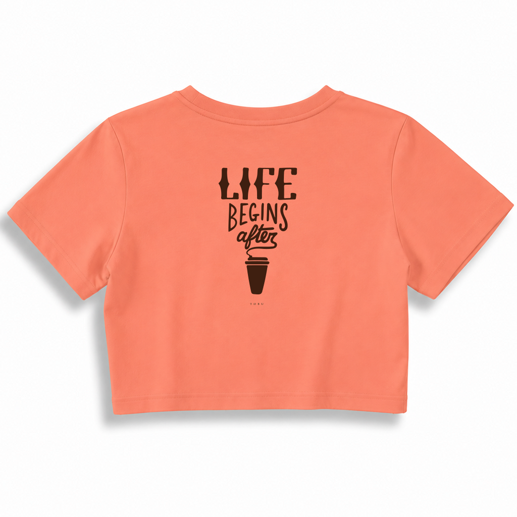 Kadın Crop T-shirt / Coffee time