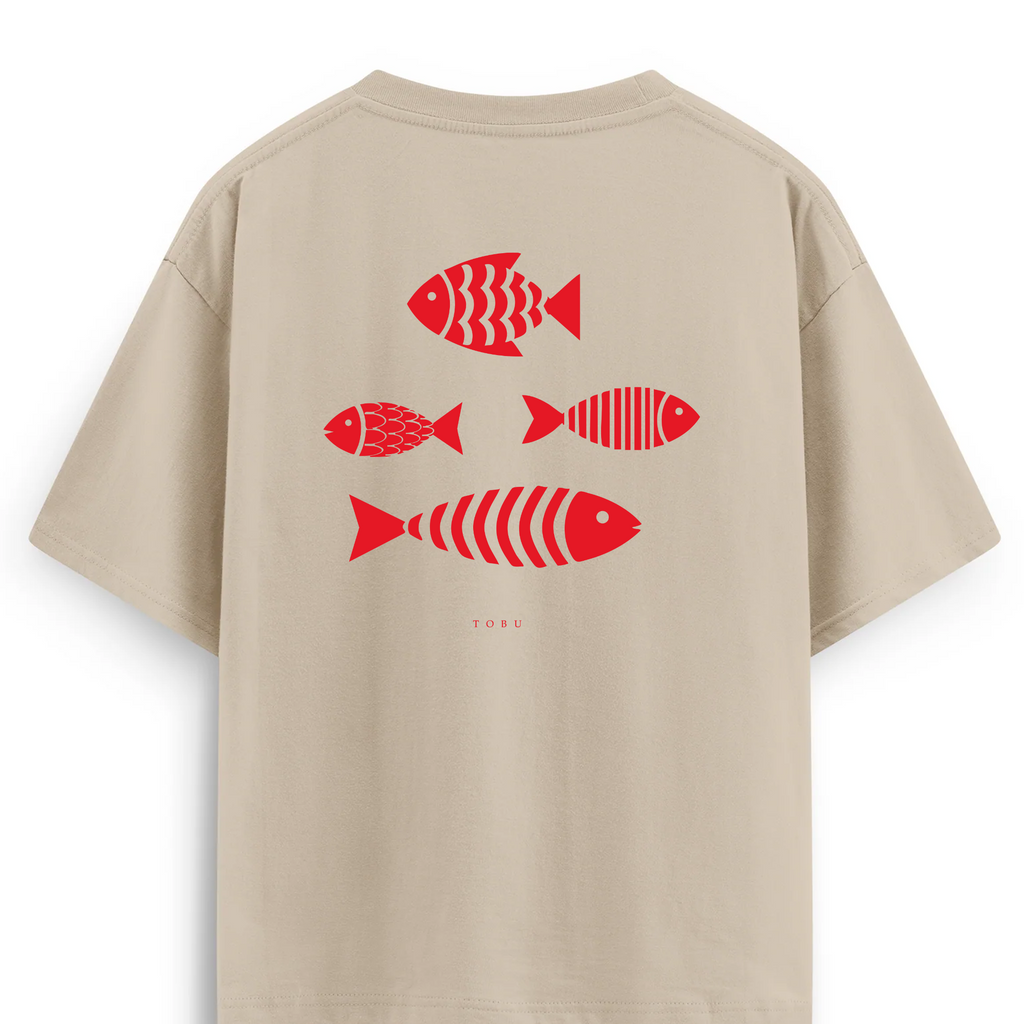Oversize T-shirt / Tobu Studio / Traditional fish