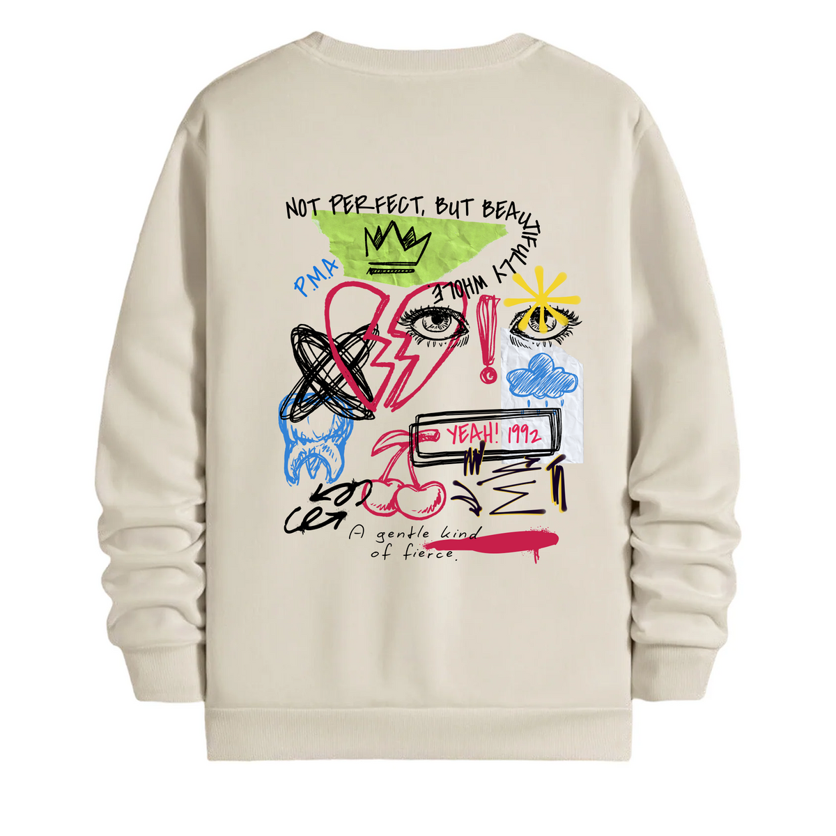 TOBU Unisex / Regular Şardonlu Sweatshirt / Not Perfect
