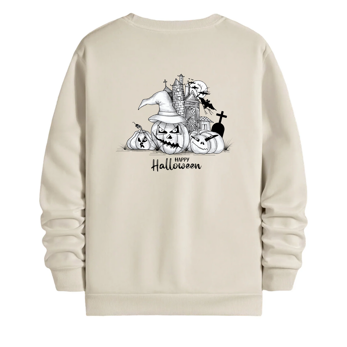 TOBU Unisex / Regular Şardonlu Sweatshirt / Happy Hallowen