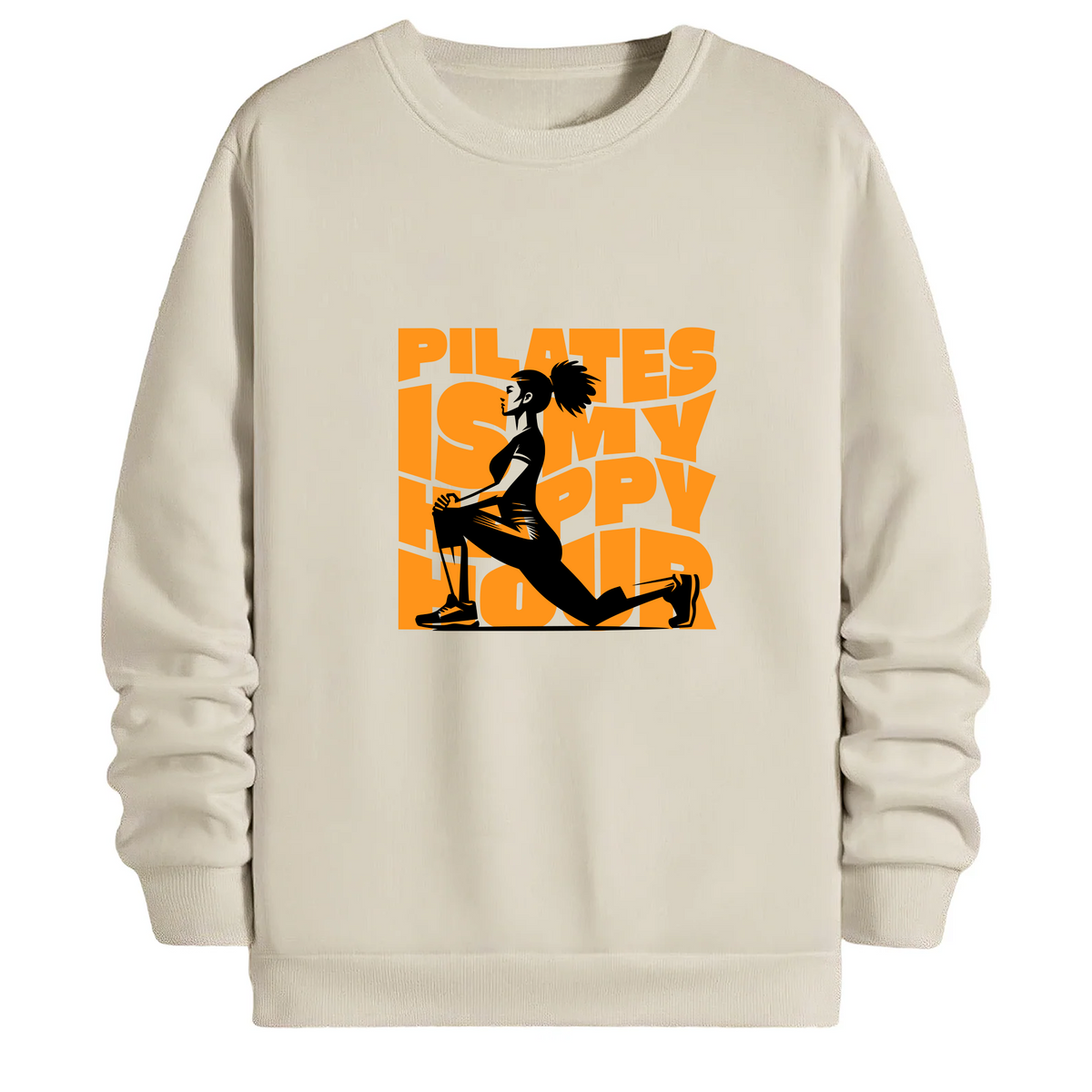 TOBU Unisex / Regular Şardonlu Sweatshirt / Pilates is my Happy Hour