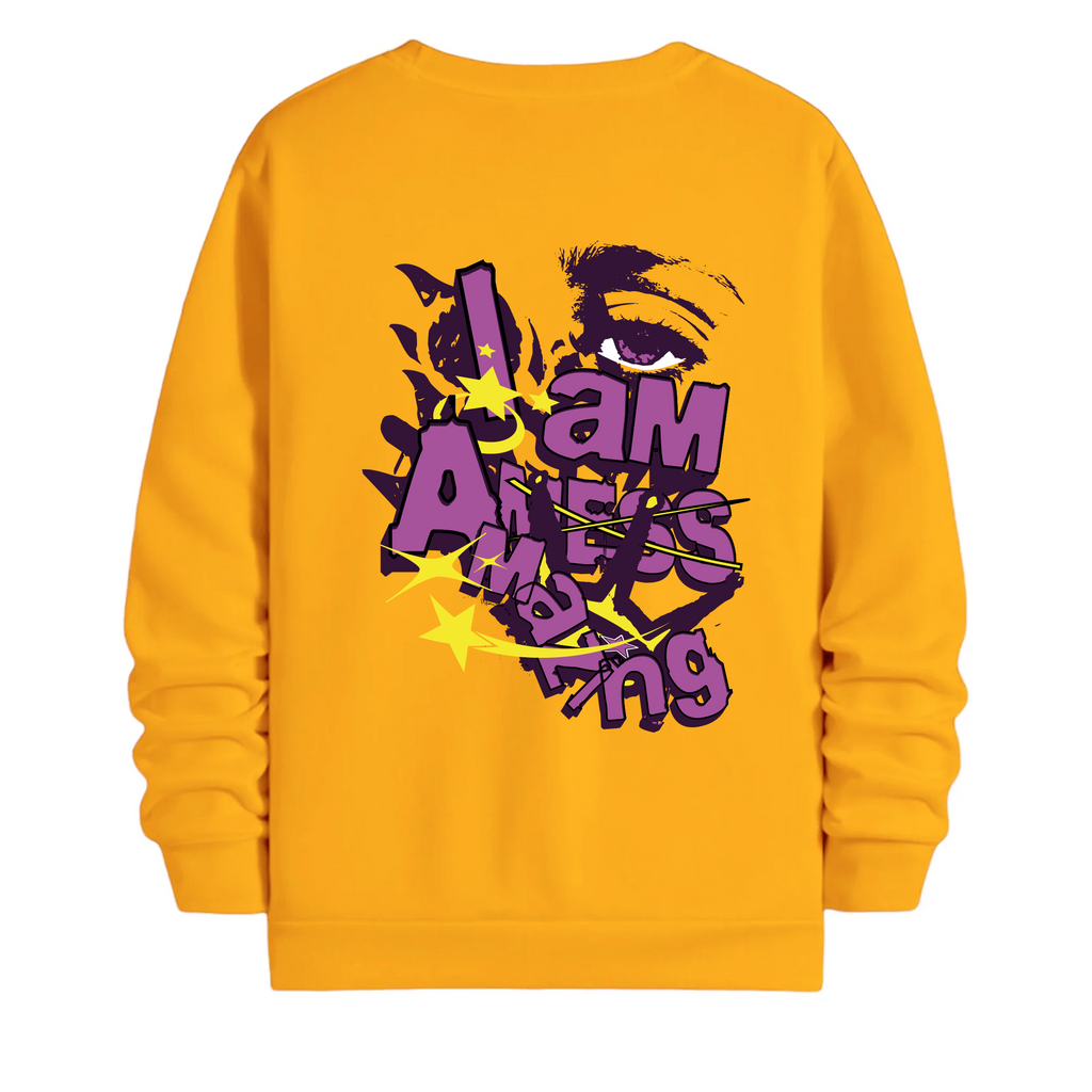 TOBU Unisex / Regular Şardonlu Sweatshirt / I am Amazing