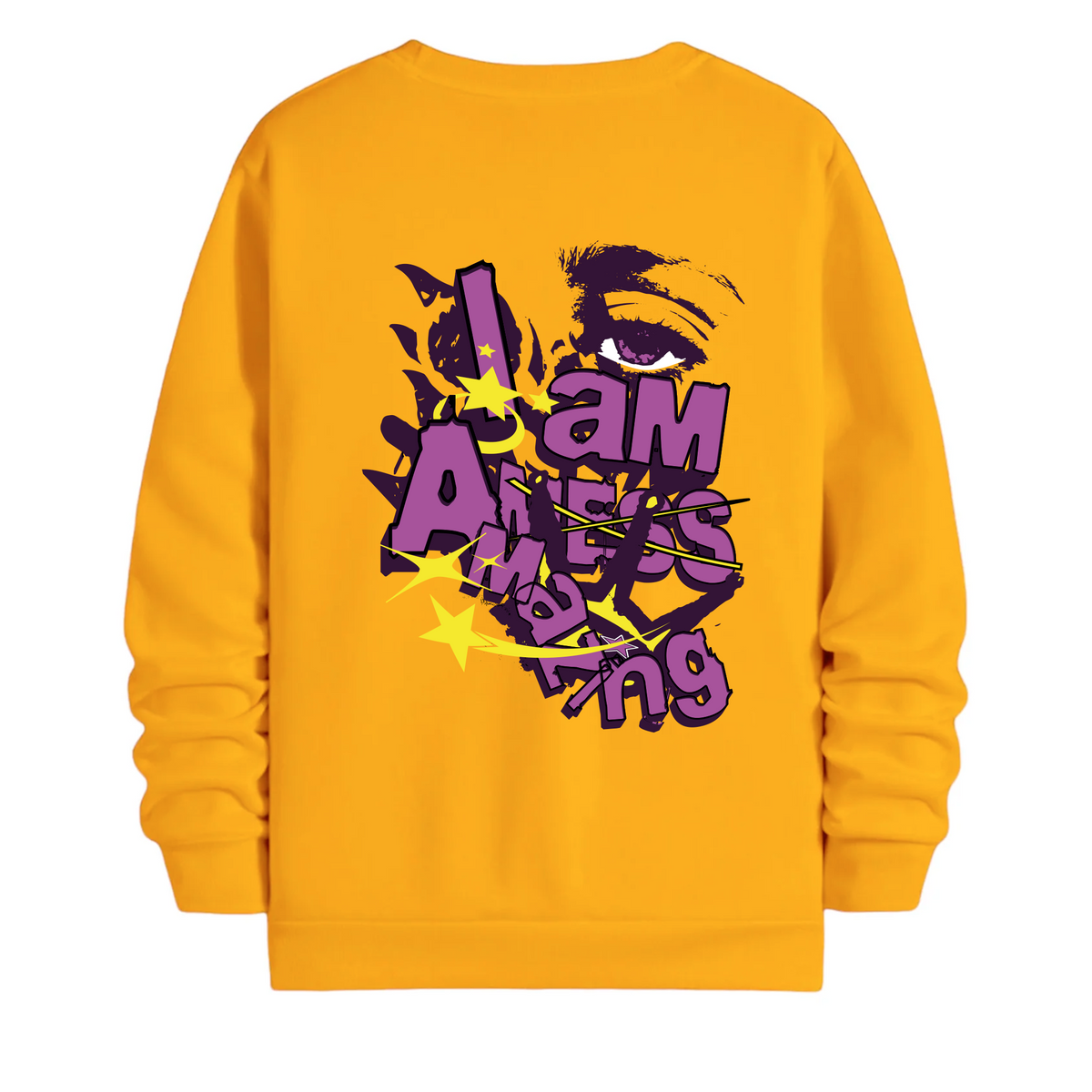 TOBU Unisex / Regular Şardonlu Sweatshirt / I am Amazing