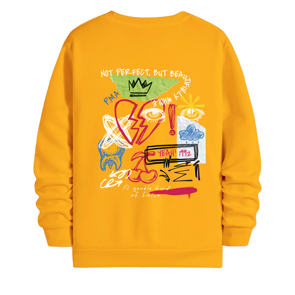 TOBU Unisex / Regular Şardonlu Sweatshirt / Not Perfect