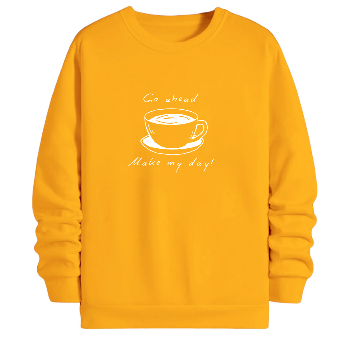 TOBU Unisex / Regular Şardonlu Sweatshirt / Make my day!