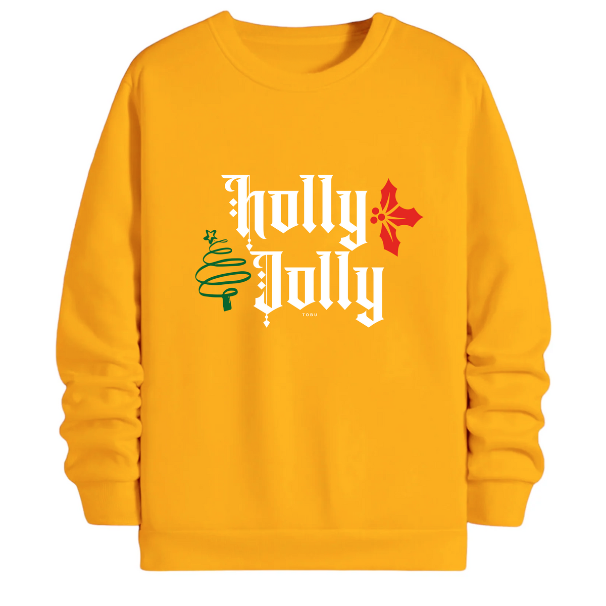 TOBU Unisex / Regular Şardonlu Sweatshirt / Holly Jolly