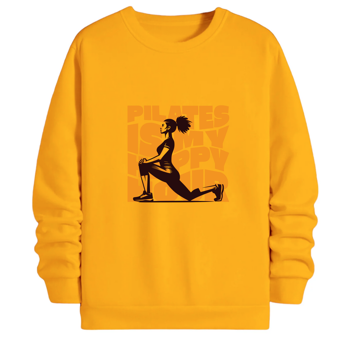TOBU Unisex / Regular Şardonlu Sweatshirt / Pilates is my Happy Hour