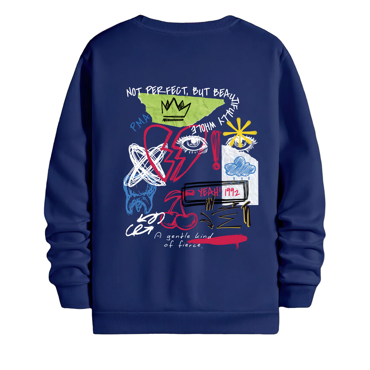 TOBU Unisex / Regular Şardonlu Sweatshirt / Not Perfect