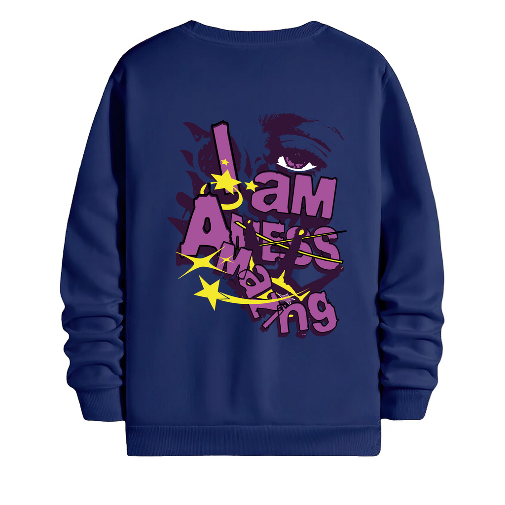 TOBU Unisex / Regular Şardonlu Sweatshirt / I am Amazing