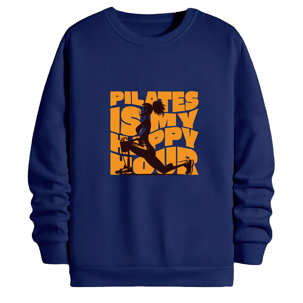 TOBU Unisex / Regular Şardonlu Sweatshirt / Pilates is my Happy Hour