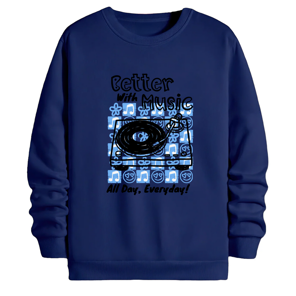TOBU Unisex / Regular Şardonlu Sweatshirt / Better with Music