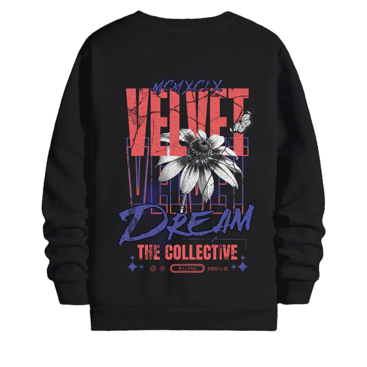 TOBU Unisex / Regular Şardonlu Sweatshirt / Velvet
