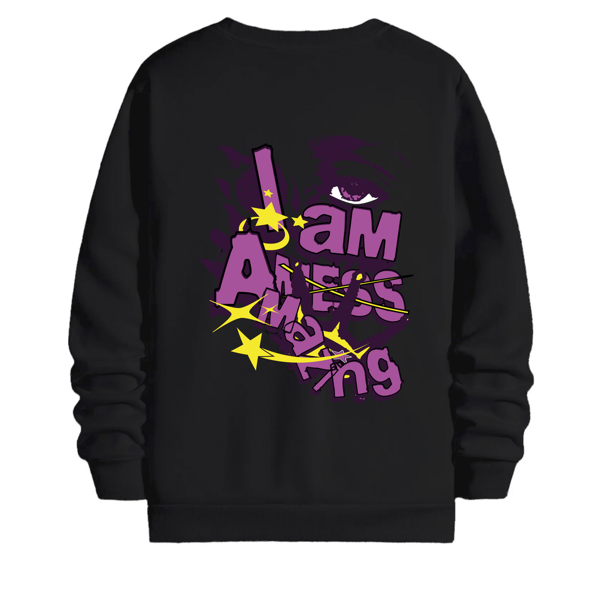 TOBU Unisex / Regular Şardonlu Sweatshirt / I am Amazing
