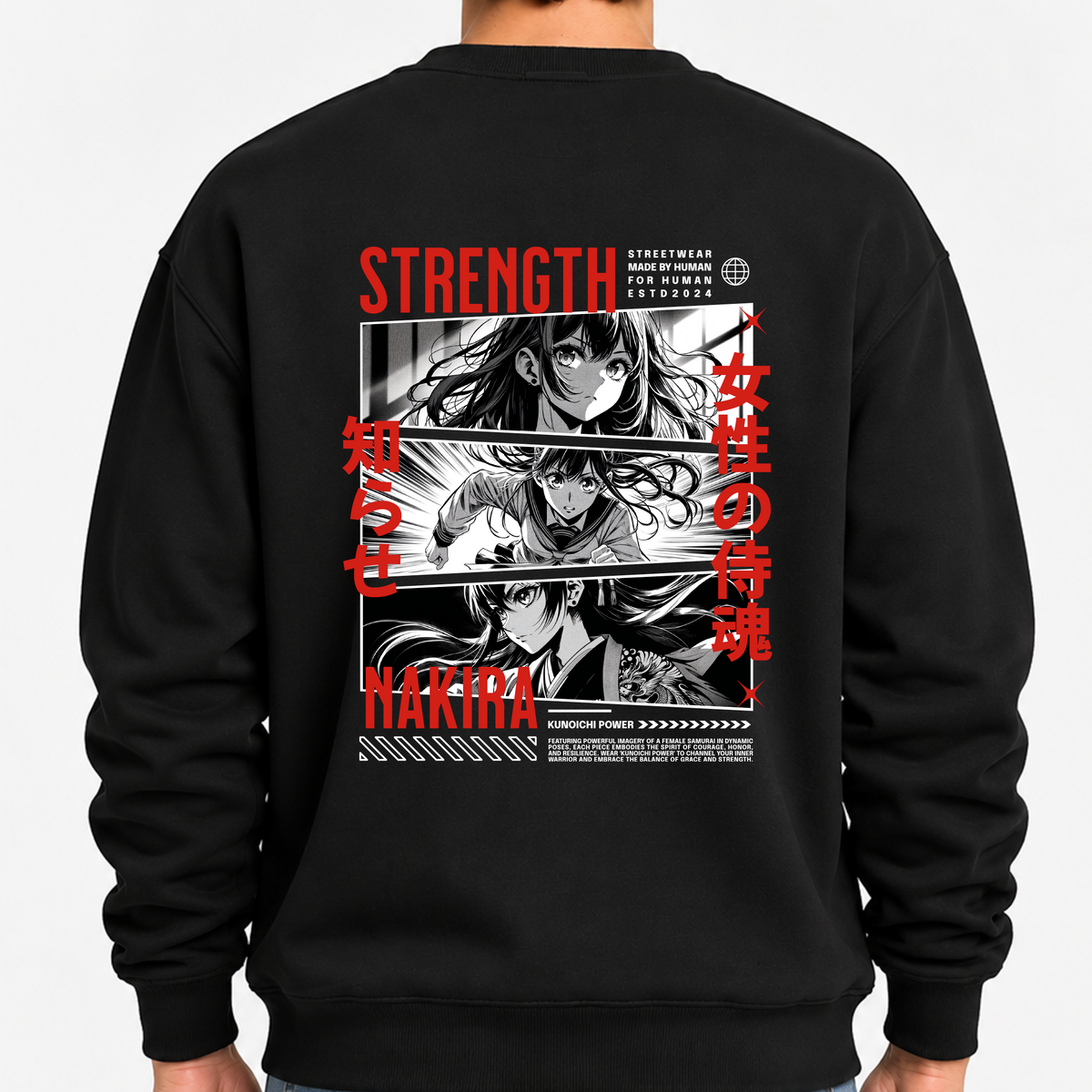TOBU Unisex / Regular Şardonlu Sweatshirt / Strength