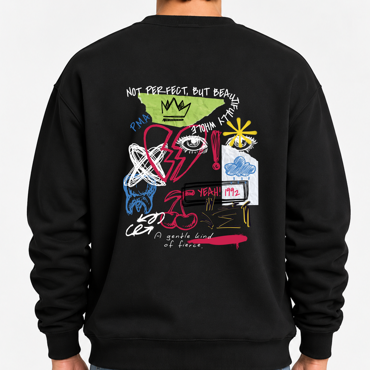 TOBU Unisex / Regular Şardonlu Sweatshirt / Not Perfect