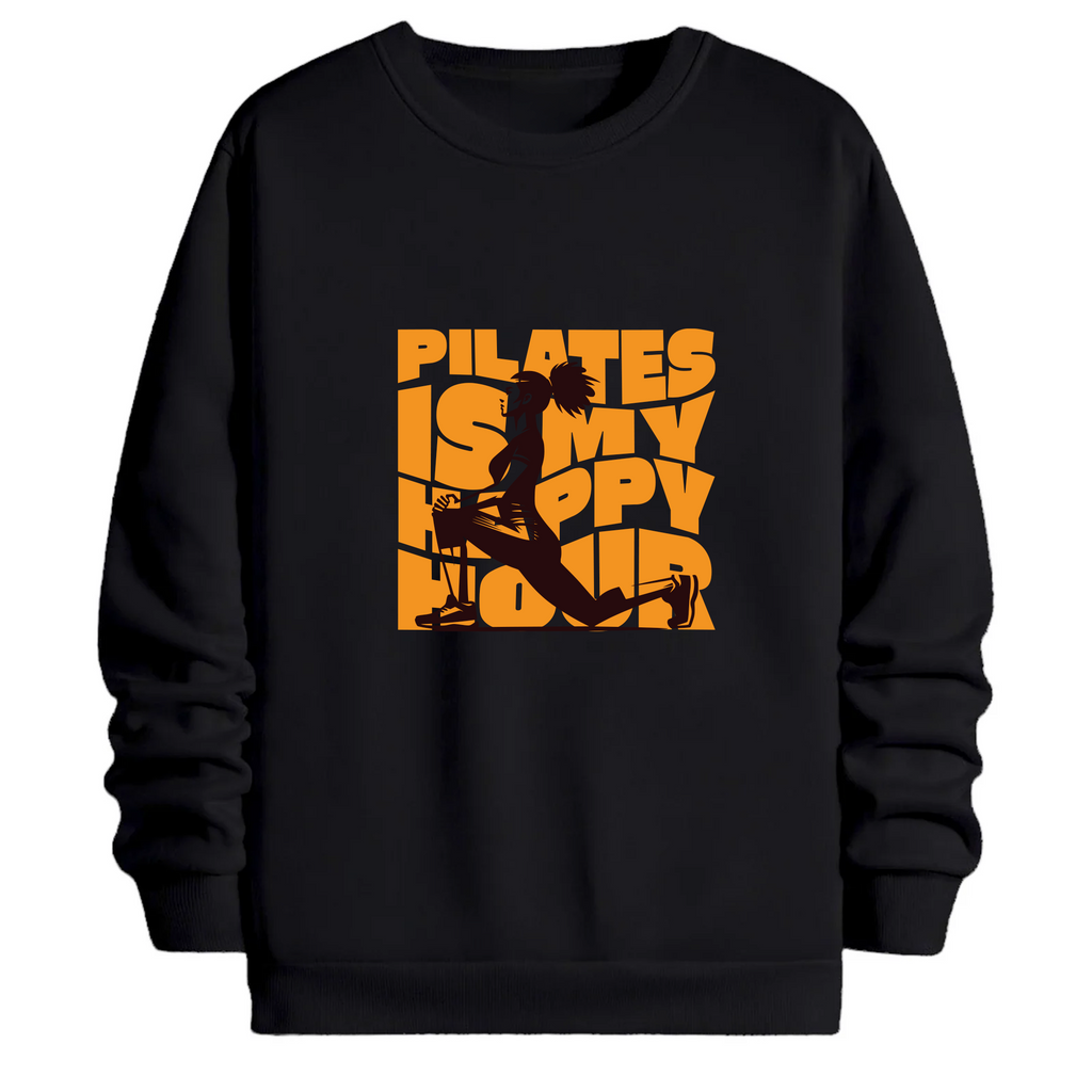 TOBU Unisex / Regular Şardonlu Sweatshirt / Pilates is my Happy Hour