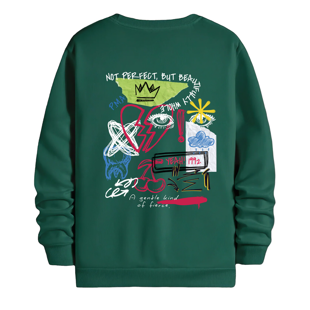 TOBU Unisex / Regular Şardonlu Sweatshirt / Not Perfect