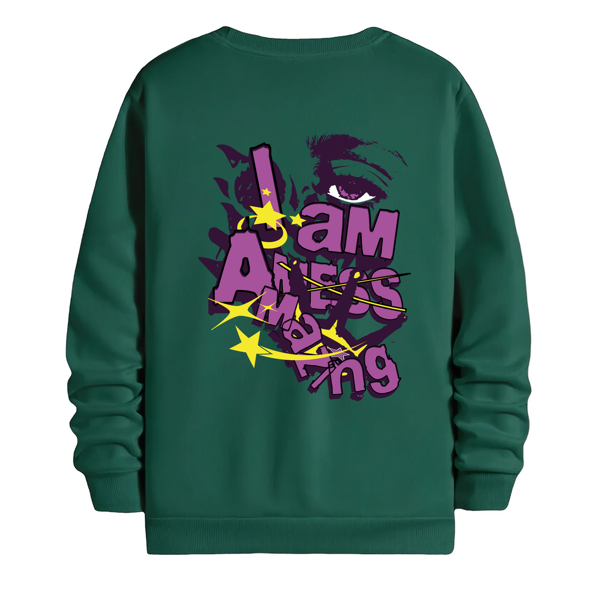 TOBU Unisex / Regular Şardonlu Sweatshirt / I am Amazing