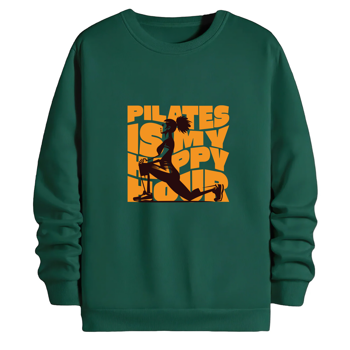 TOBU Unisex / Regular Şardonlu Sweatshirt / Pilates is my Happy Hour